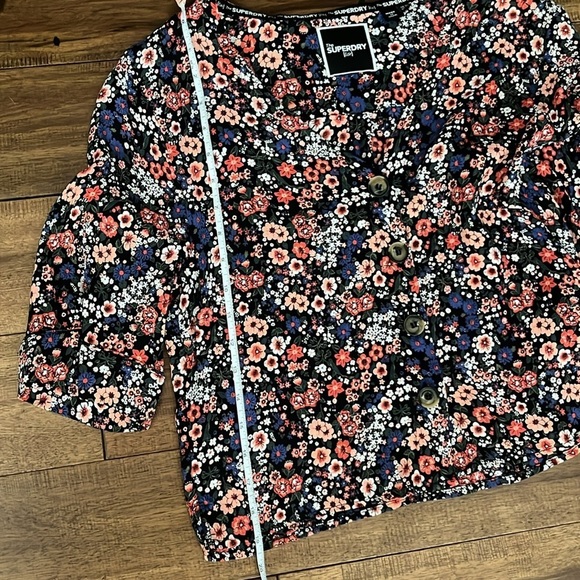 SUPERDRY Janie Floral Print Blouse Size 6 - Picture 12 of 13